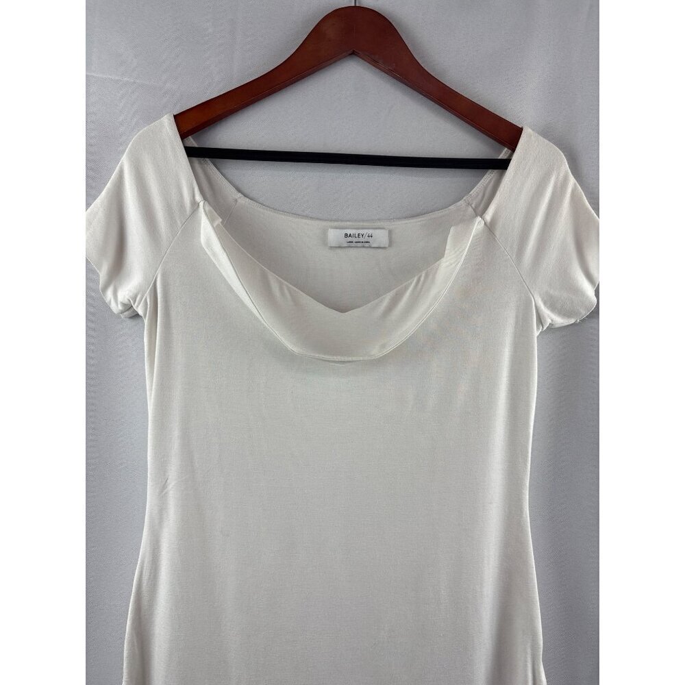 Bailey/44 White Cowl Neck Top L